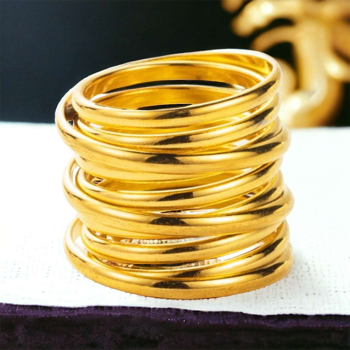 18k Gold Plated Curly Ring