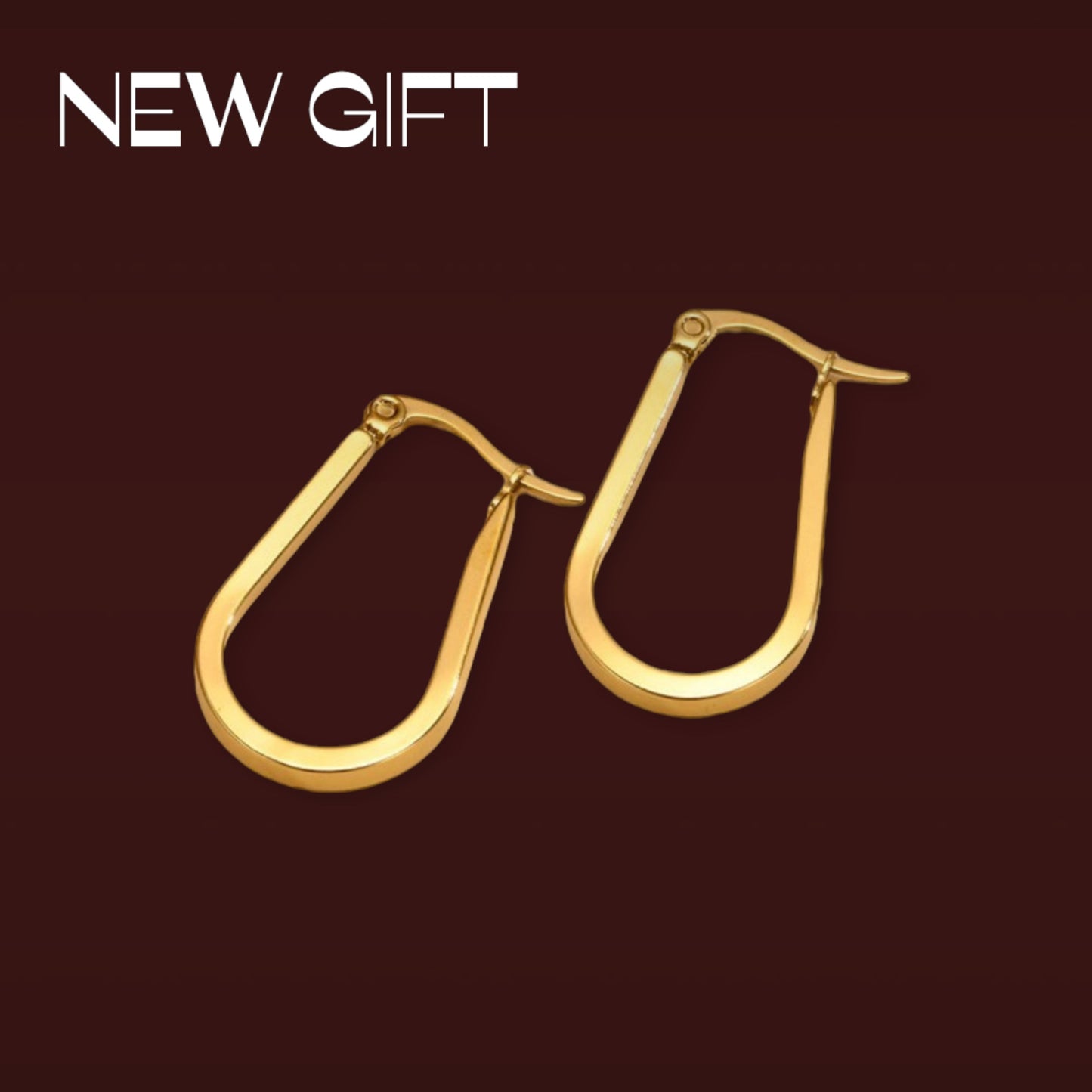 18k Gold Platted Waterproof Non-Tarnish Stainless Steel Hoops